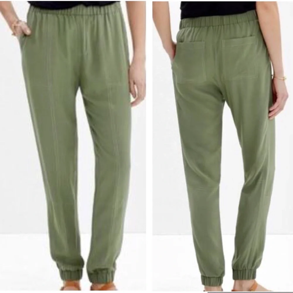 Madewell Army Green Pull On Jogger Pants - Picture 1 of 9